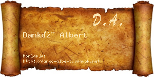 Dankó Albert névjegykártya