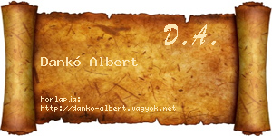 Dankó Albert névjegykártya
